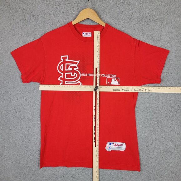 St Louis Cardinals Mens Shirt Medium Red Authentic MLB Baseball Majestic - Picture 6 of 8